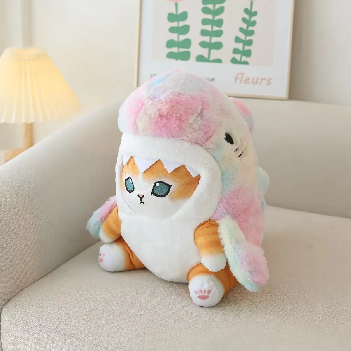 Kawaii Shark Cat Plush Toy - Soft, Colorful, and Perfect for Kids! Ideal Birthday and Christmas Gift for Boys and Girls