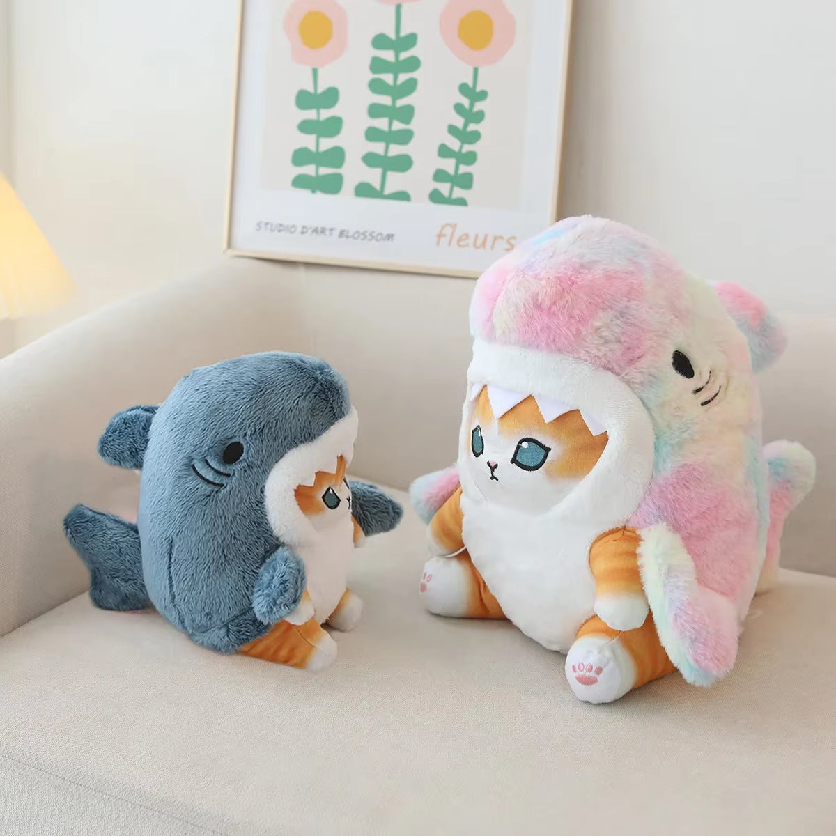 Kawaii Shark Cat Plush Toy - Soft, Colorful, and Perfect for Kids! Ideal Birthday and Christmas Gift for Boys and Girls