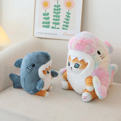 Kawaii Shark Cat Plush Toy - Soft, Colorful, and Perfect for Kids! Ideal Birthday and Christmas Gift for Boys and Girls