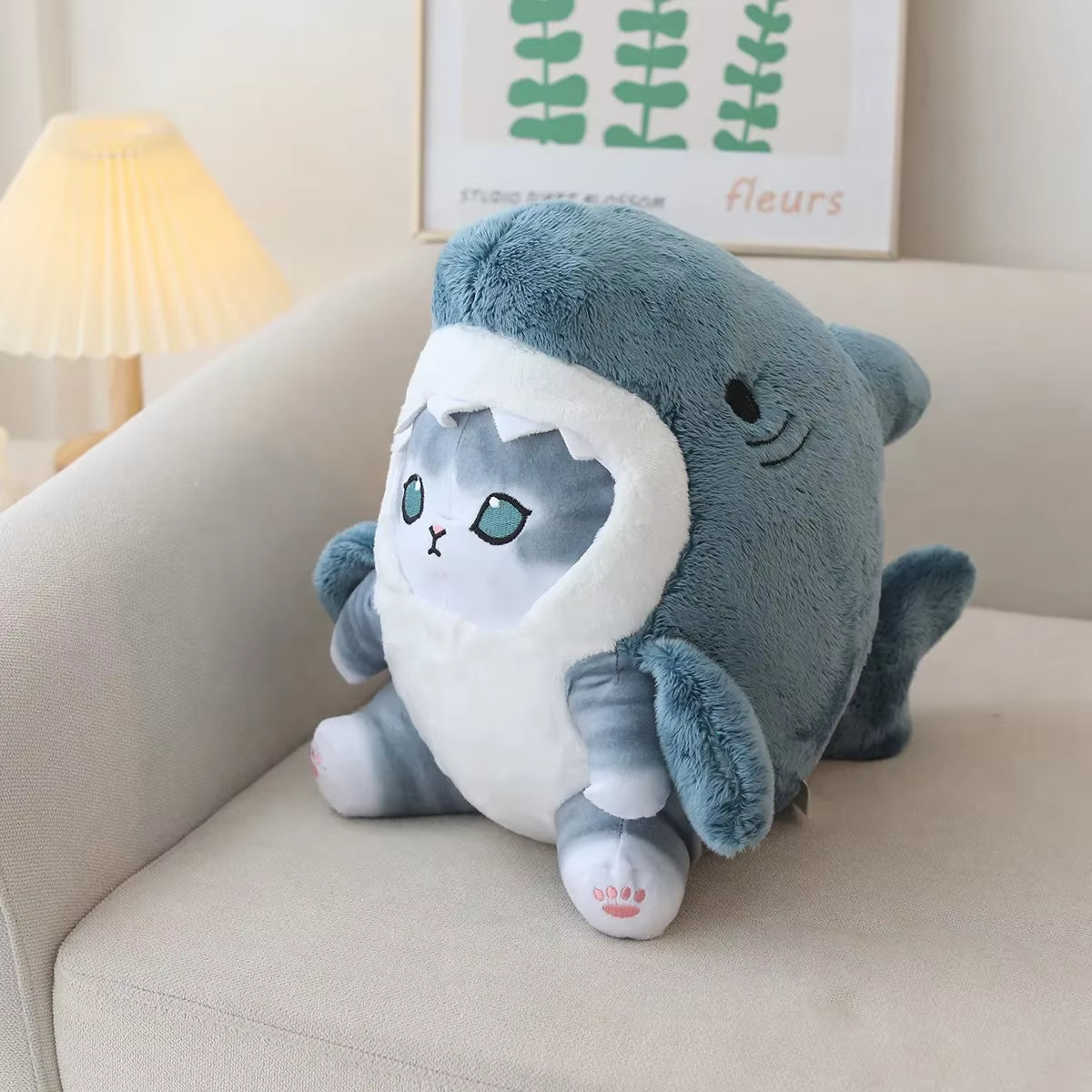Kawaii Shark Cat Plush Toy - Soft, Colorful, and Perfect for Kids! Ideal Birthday and Christmas Gift for Boys and Girls