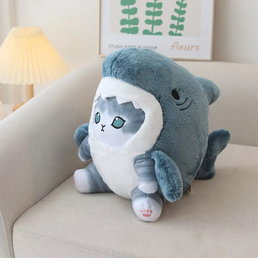 Kawaii Shark Cat Plush Toy - Soft, Colorful, and Perfect for Kids! Ideal Birthday and Christmas Gift for Boys and Girls